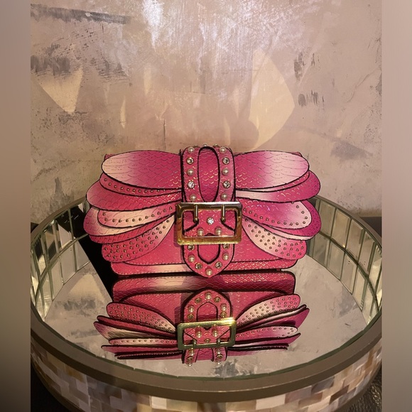 Handbags - PINK Dragonfly style clutch or Crossbody Purse